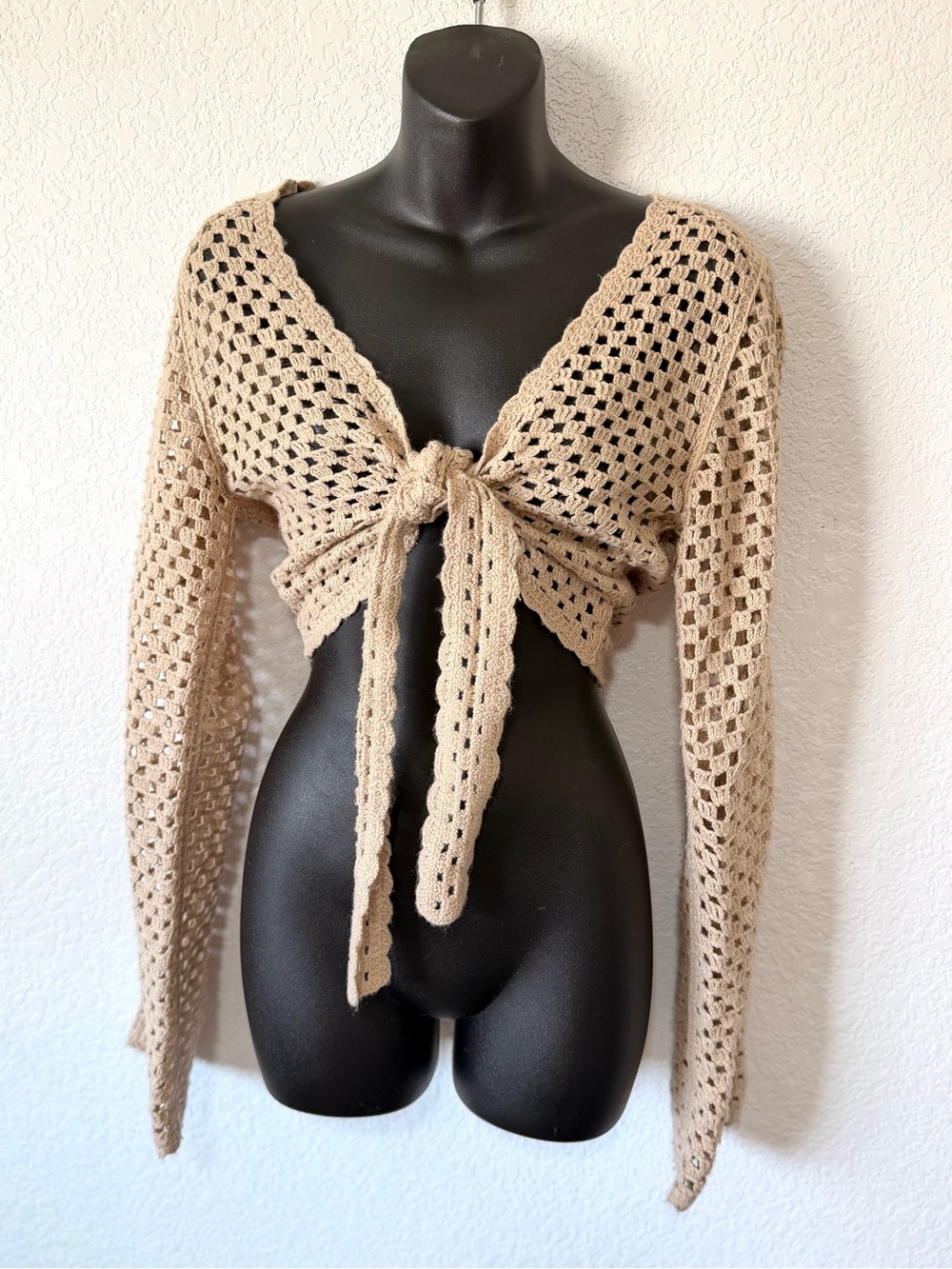 Cottagecore Crochet Tie-Front Bolero 🤎